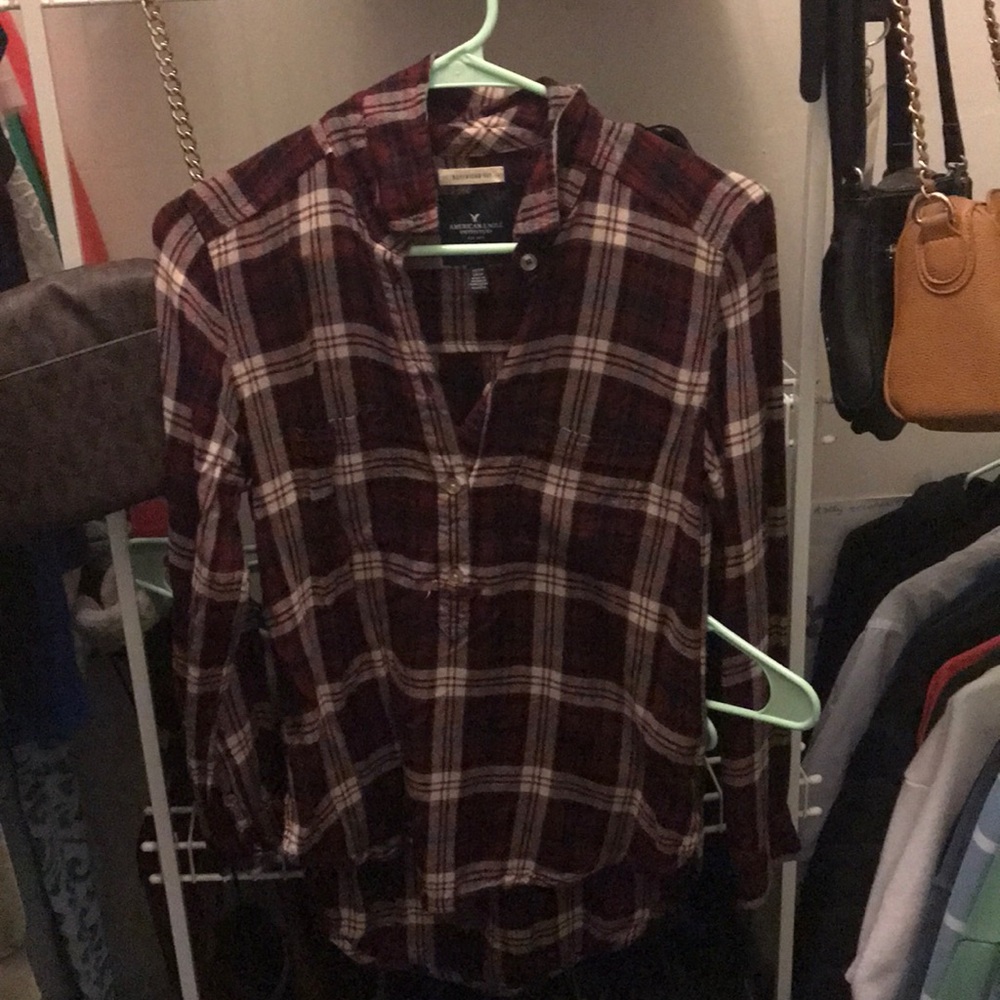 American Eagle Plaid Button-down